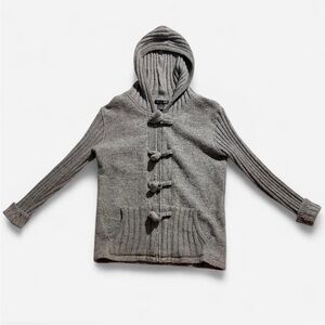 Tally Ho Gray Hooded Cardigan Sweater